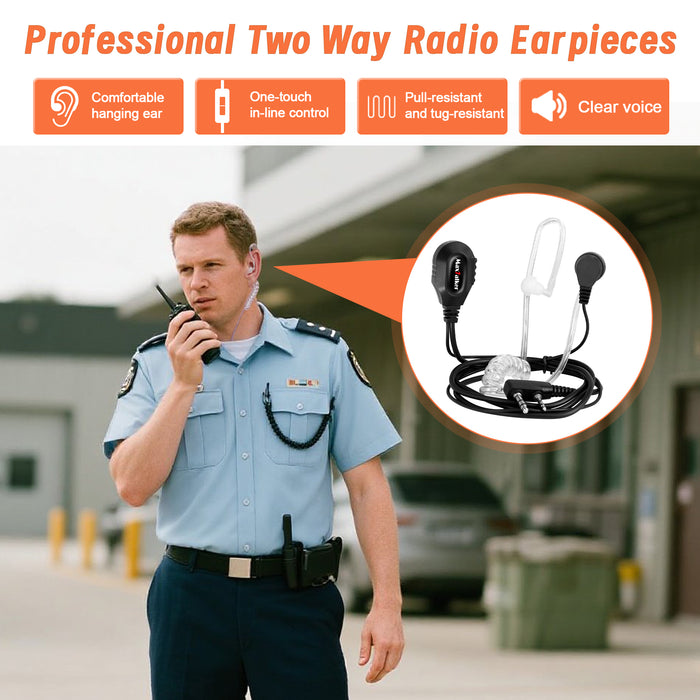 MaxTalker MT-5X Rechargeable Walkie Talkies | Compact Two-Way Radios with Earpiece