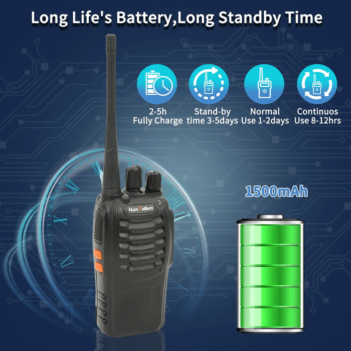 MaxTalker MT-8S Walkie Talkies | UHF Two-Way Radios for Outdoor & Business