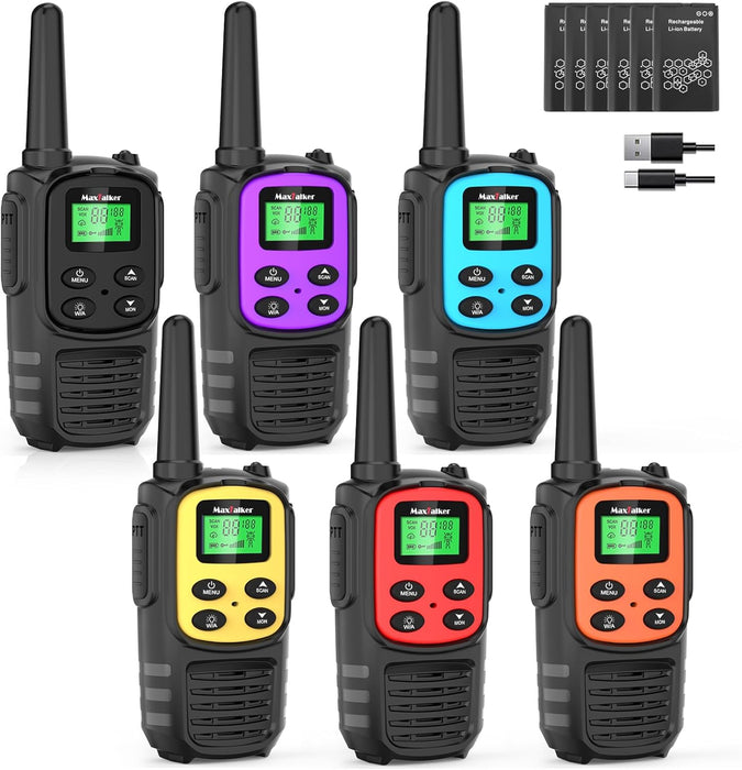 MaxTalker MT10 Walkie Talkies | 22 FRS Channels Rechargeable Two-Way Radio