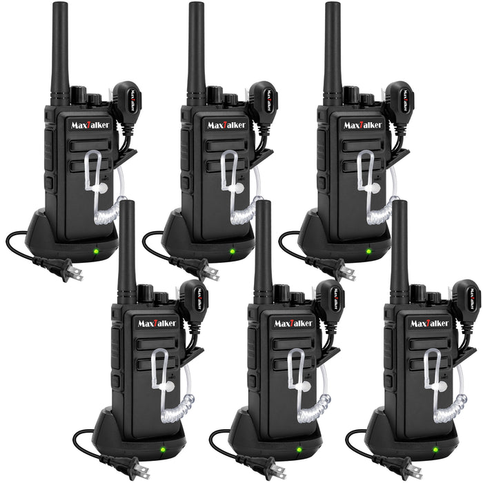 MaxTalker MT-5X Rechargeable Walkie Talkies | Compact Two-Way Radios with Earpiece