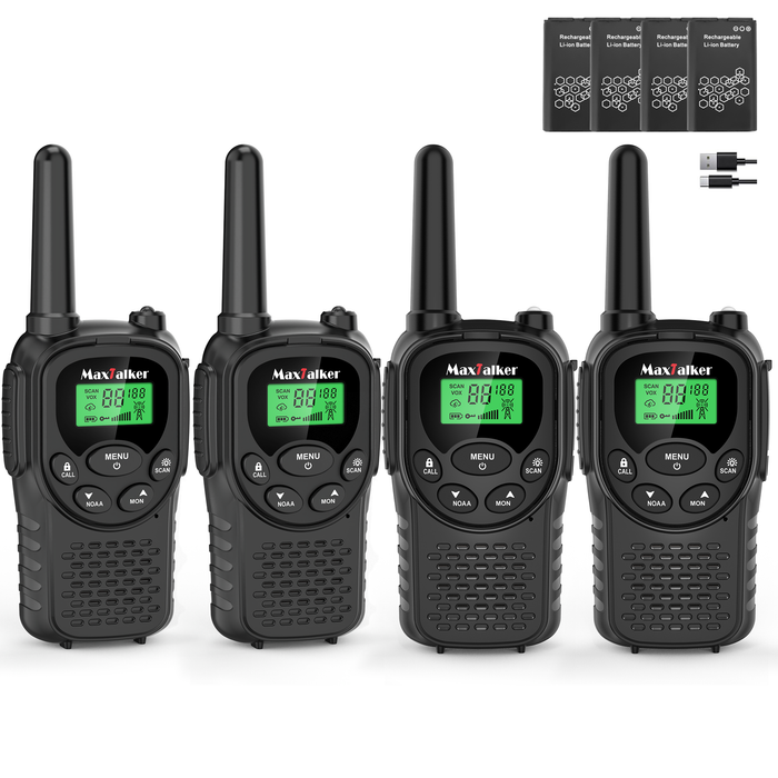 MaxTalker MT10 Walkie Talkies | 22 FRS Channels Rechargeable Two-Way Radio