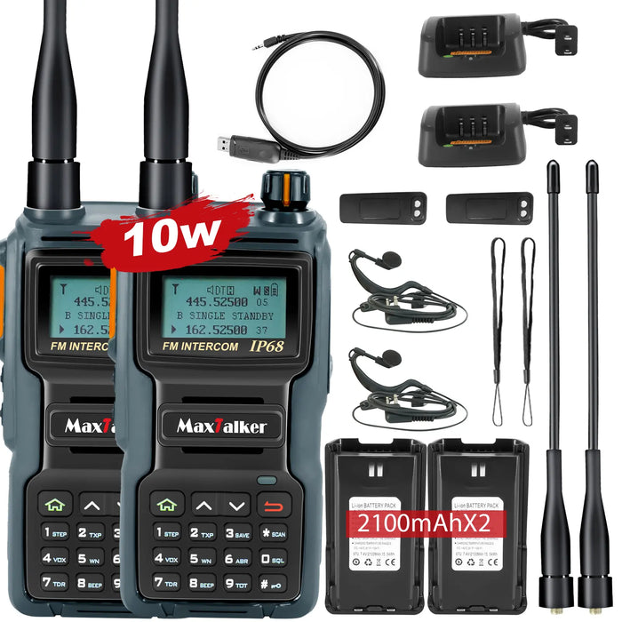MaxTalker TK-W70 10W Ham Radio | IP68 Waterproof Professional Handheld